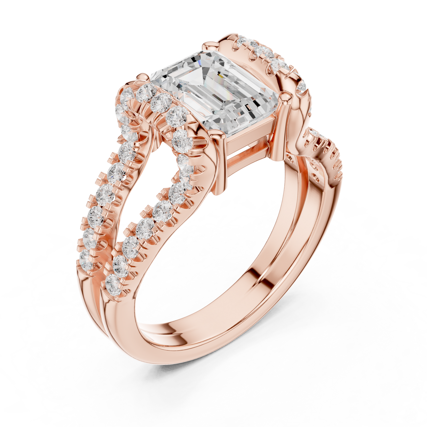 Mixed Shape Lab Grown Diamond Halo Ring