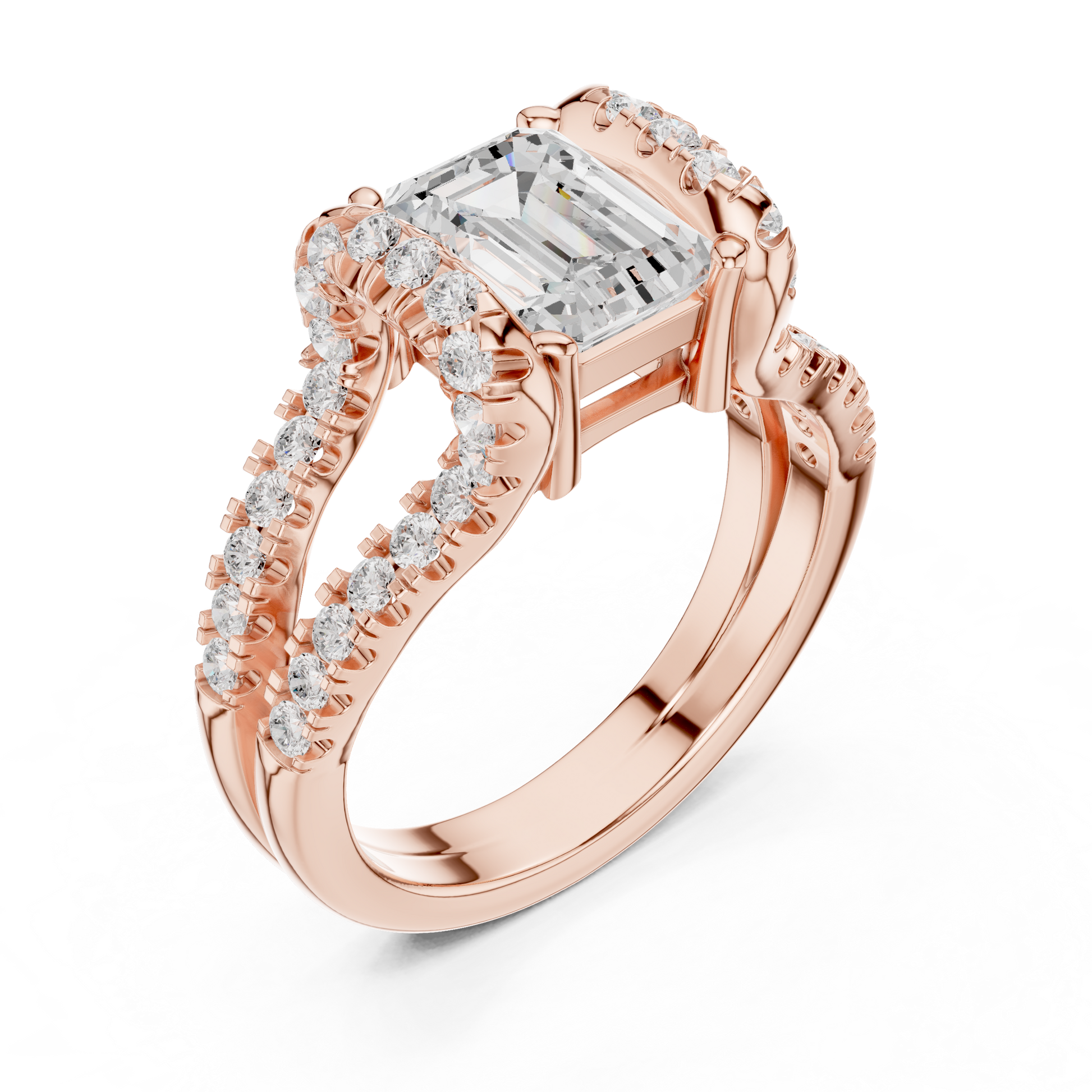 Mixed Shape Lab Grown Diamond Halo Ring