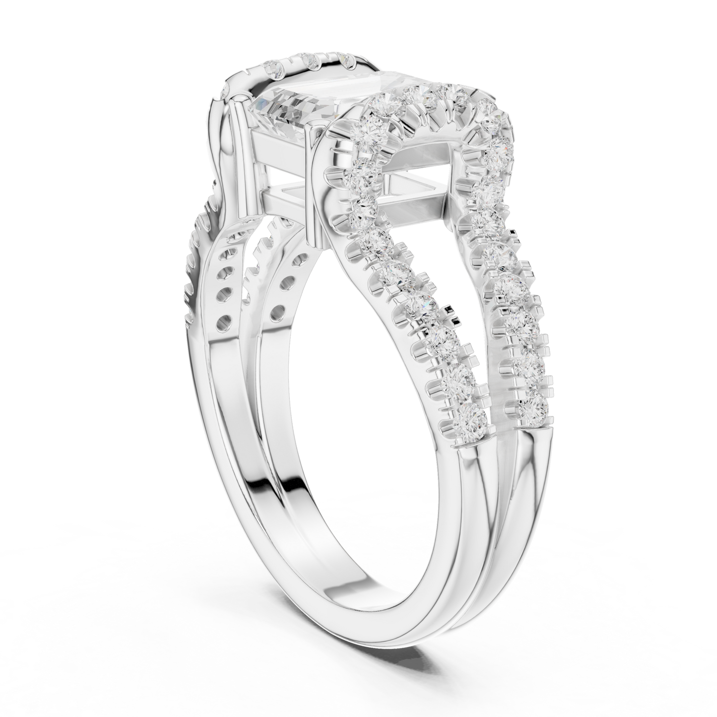 Mixed Shape Lab Grown Diamond Halo Ring