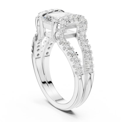 Mixed Shape Lab Grown Diamond Halo Ring