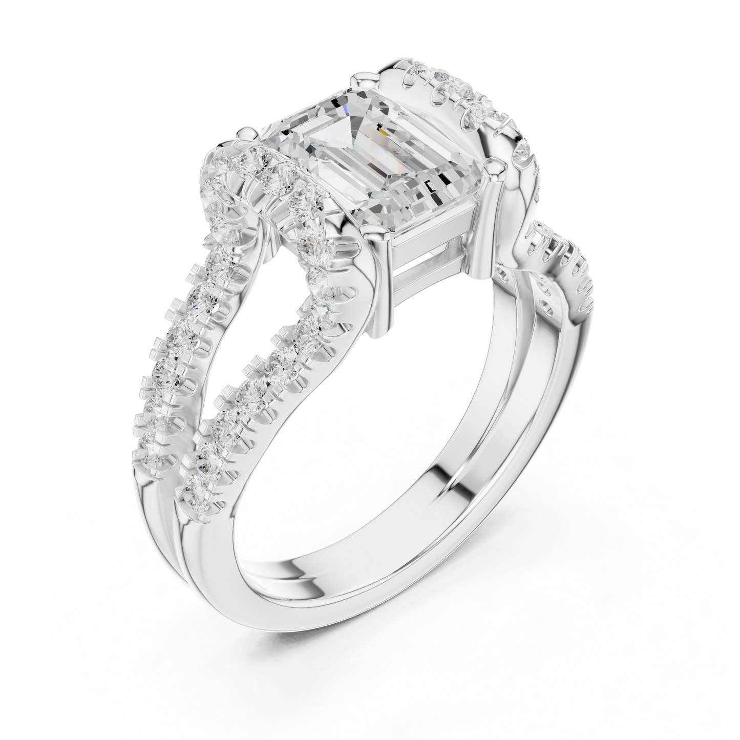 Mixed Shape Lab Grown Diamond Halo Ring