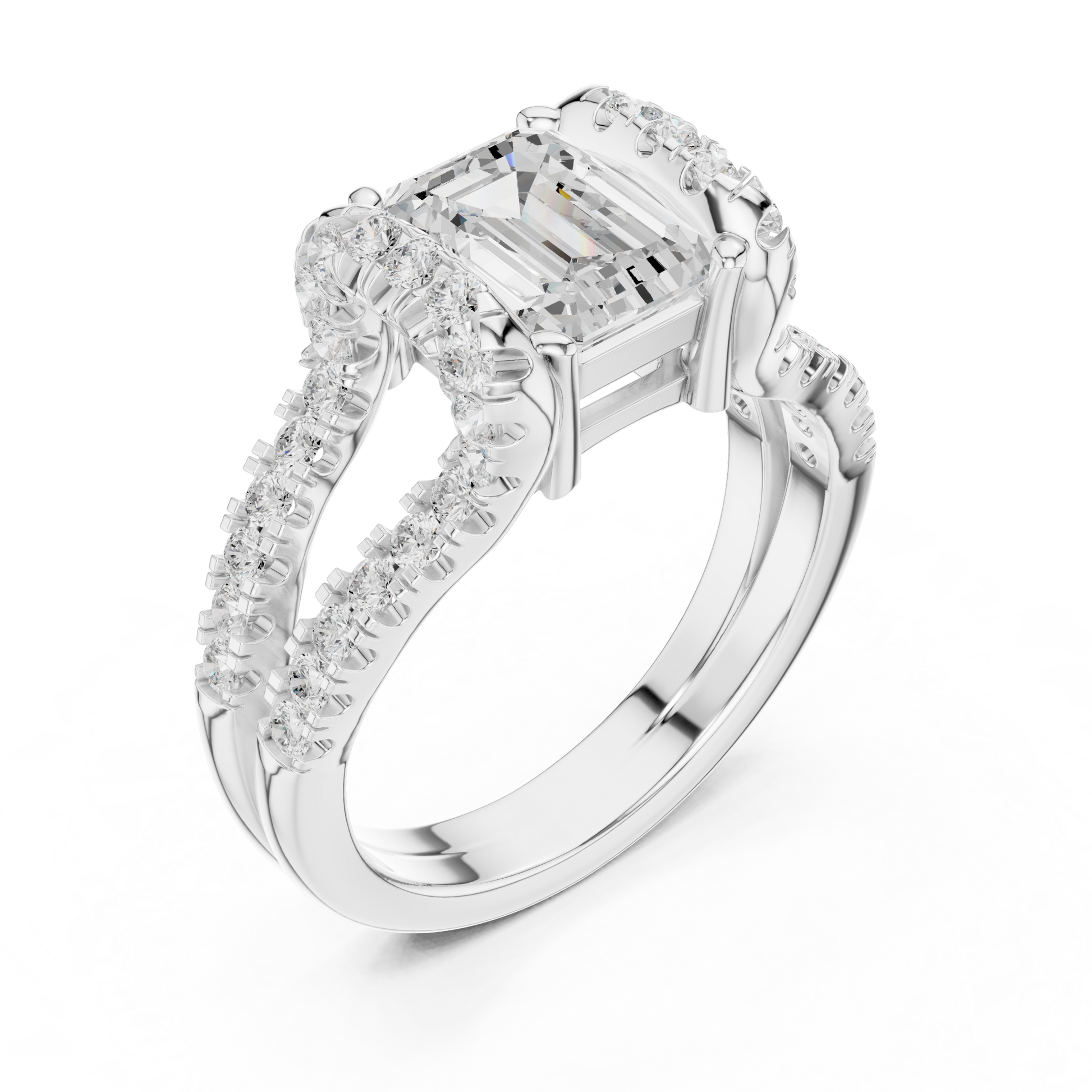 Mixed Shape Lab Grown Diamond Halo Ring