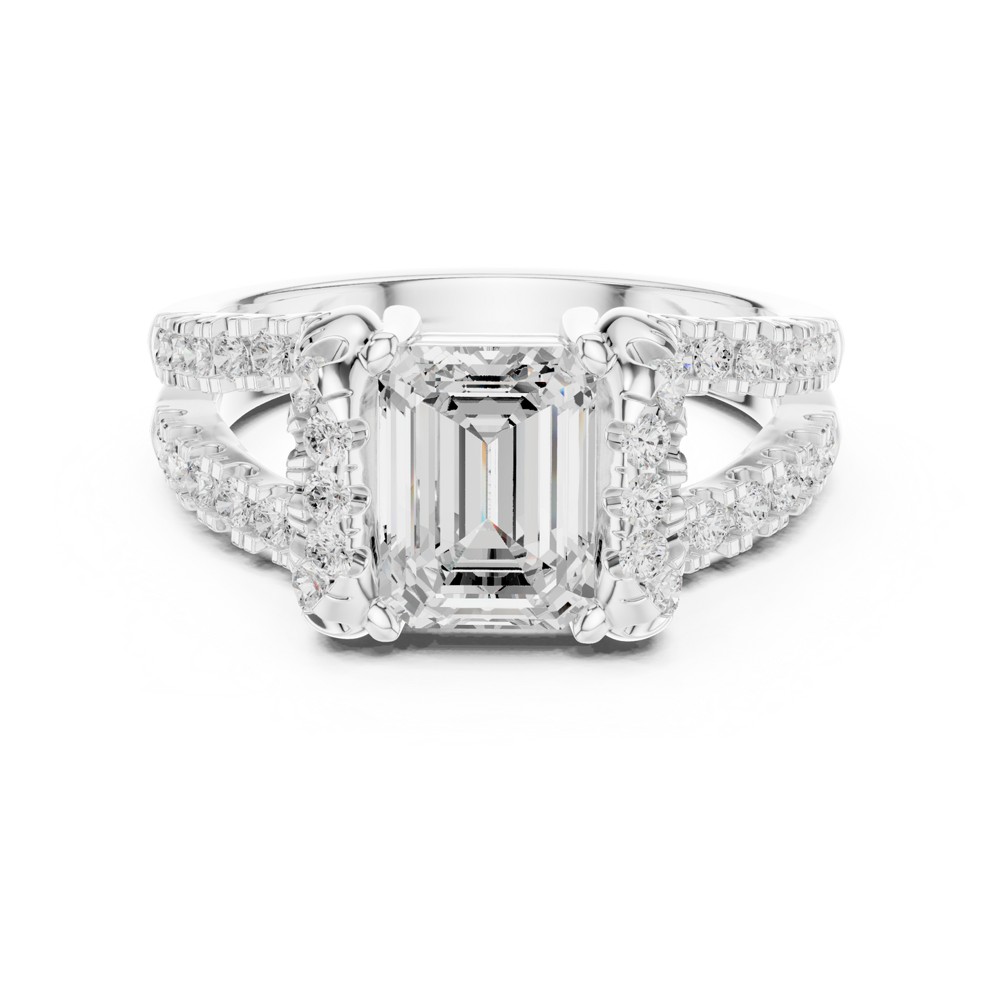 Mixed Shape Lab Grown Diamond Halo Ring