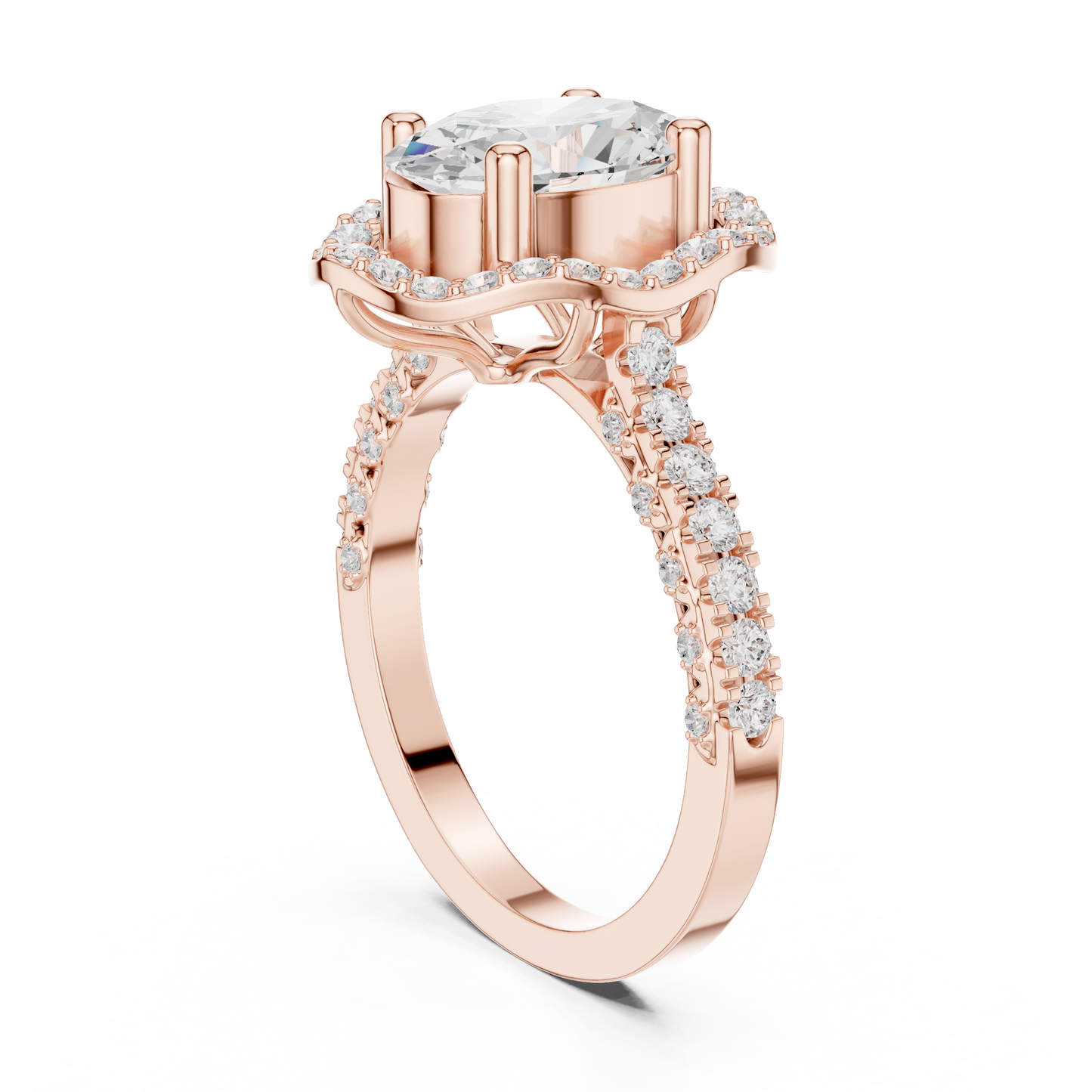 Mixed Shape Lab Grown Diamond Halo Ring