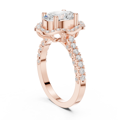 Mixed Shape Lab Grown Diamond Halo Ring