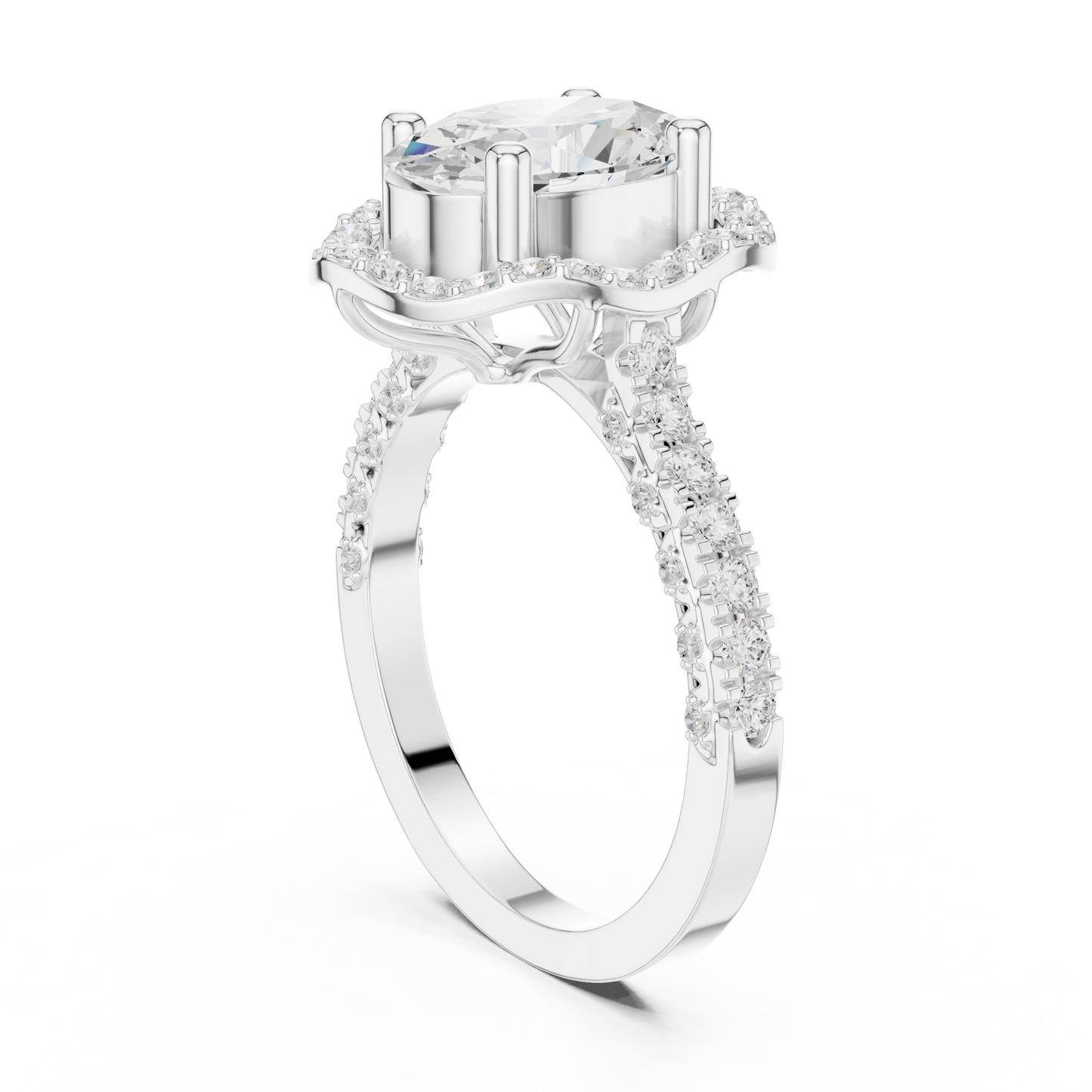 Mixed Shape Lab Grown Diamond Halo Ring