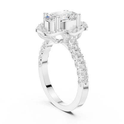 Mixed Shape Lab Grown Diamond Halo Ring