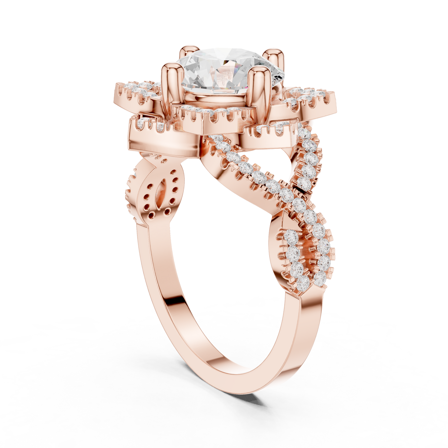 Round Halo Lab Grown Diamond Ring