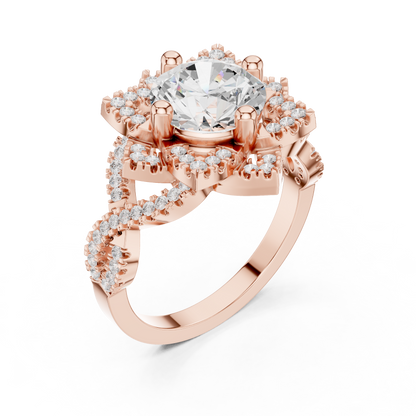 Round Halo Lab Grown Diamond Ring