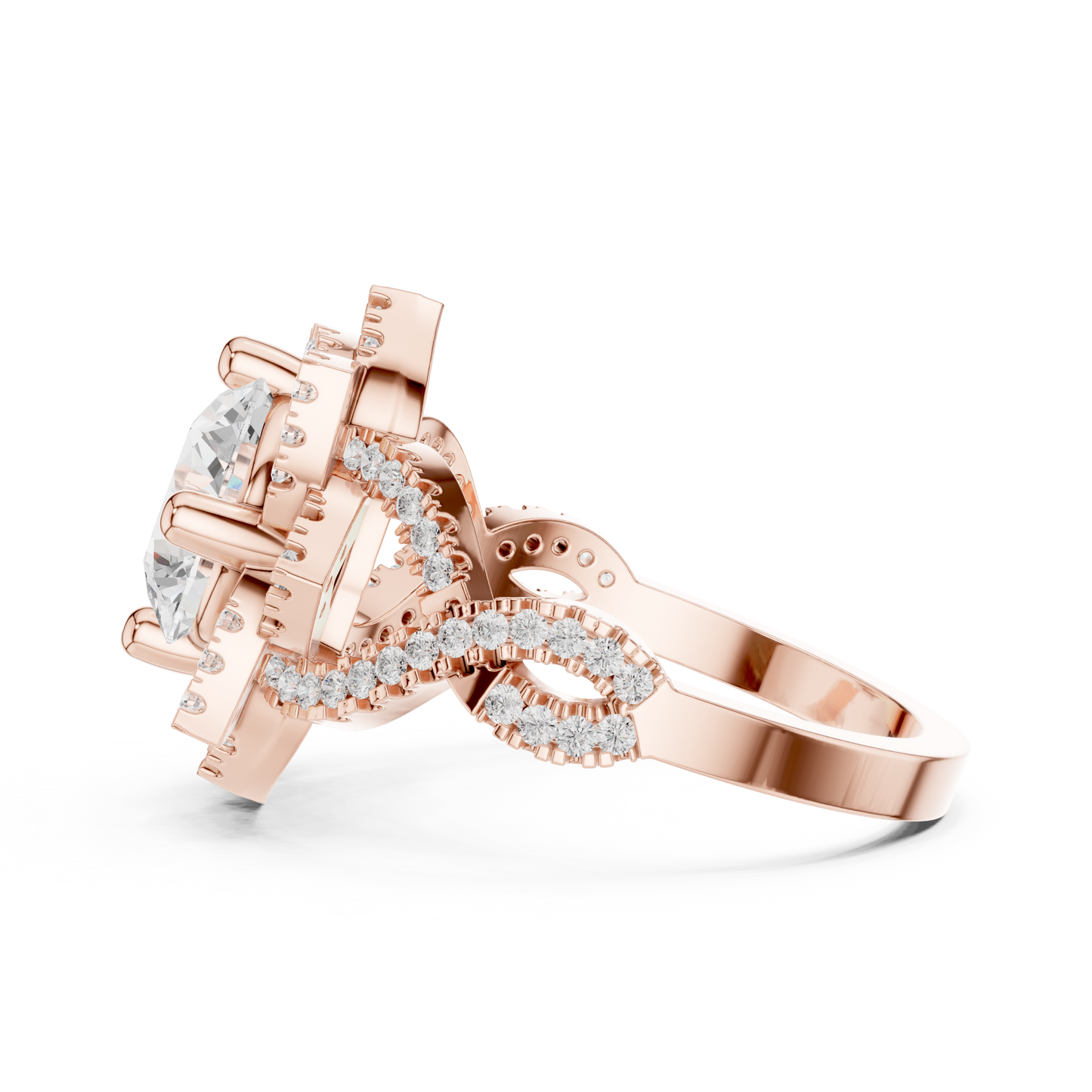Round Halo Lab Grown Diamond Ring