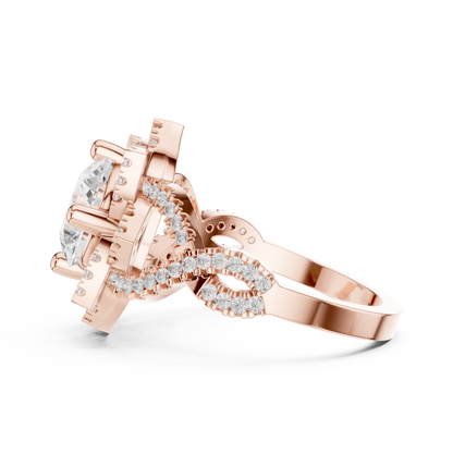 Round Halo Lab Grown Diamond Ring