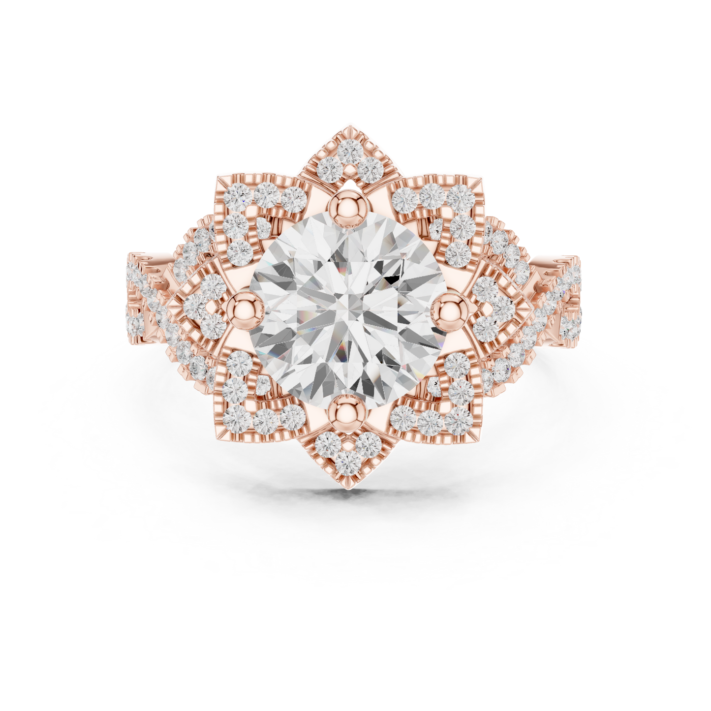 Round Halo Lab Grown Diamond Ring
