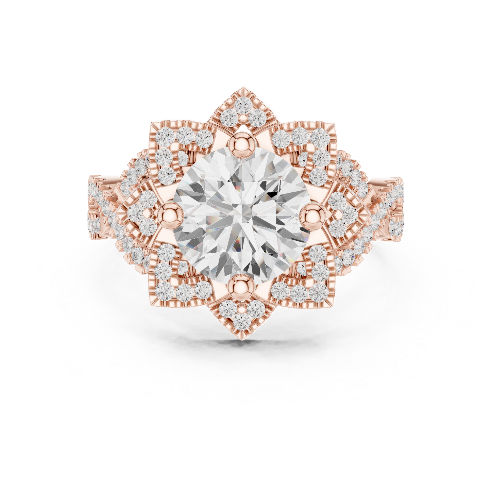 Round Halo Lab Grown Diamond Ring