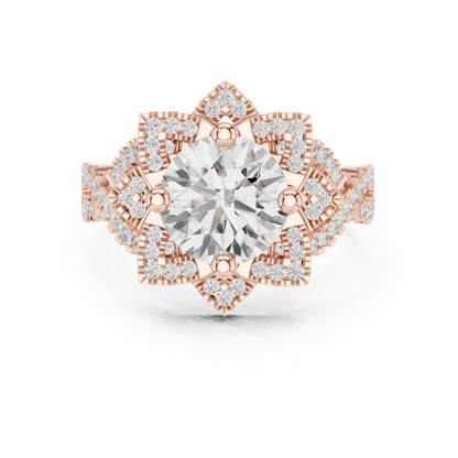 Round Halo Lab Grown Diamond Ring