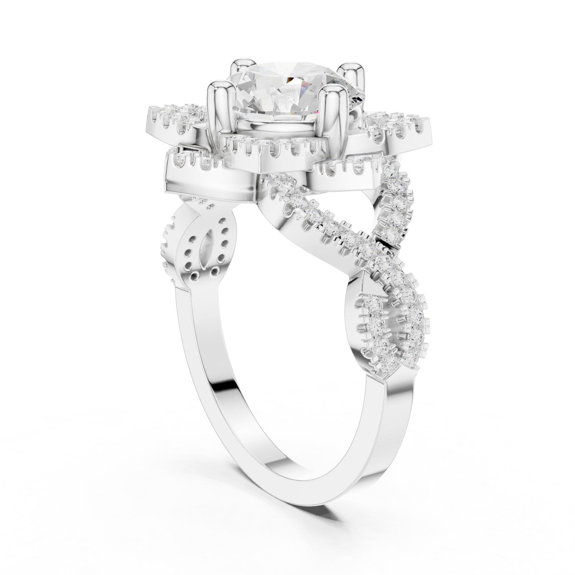 Round Halo Lab Grown Diamond Ring