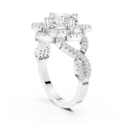 Round Halo Lab Grown Diamond Ring