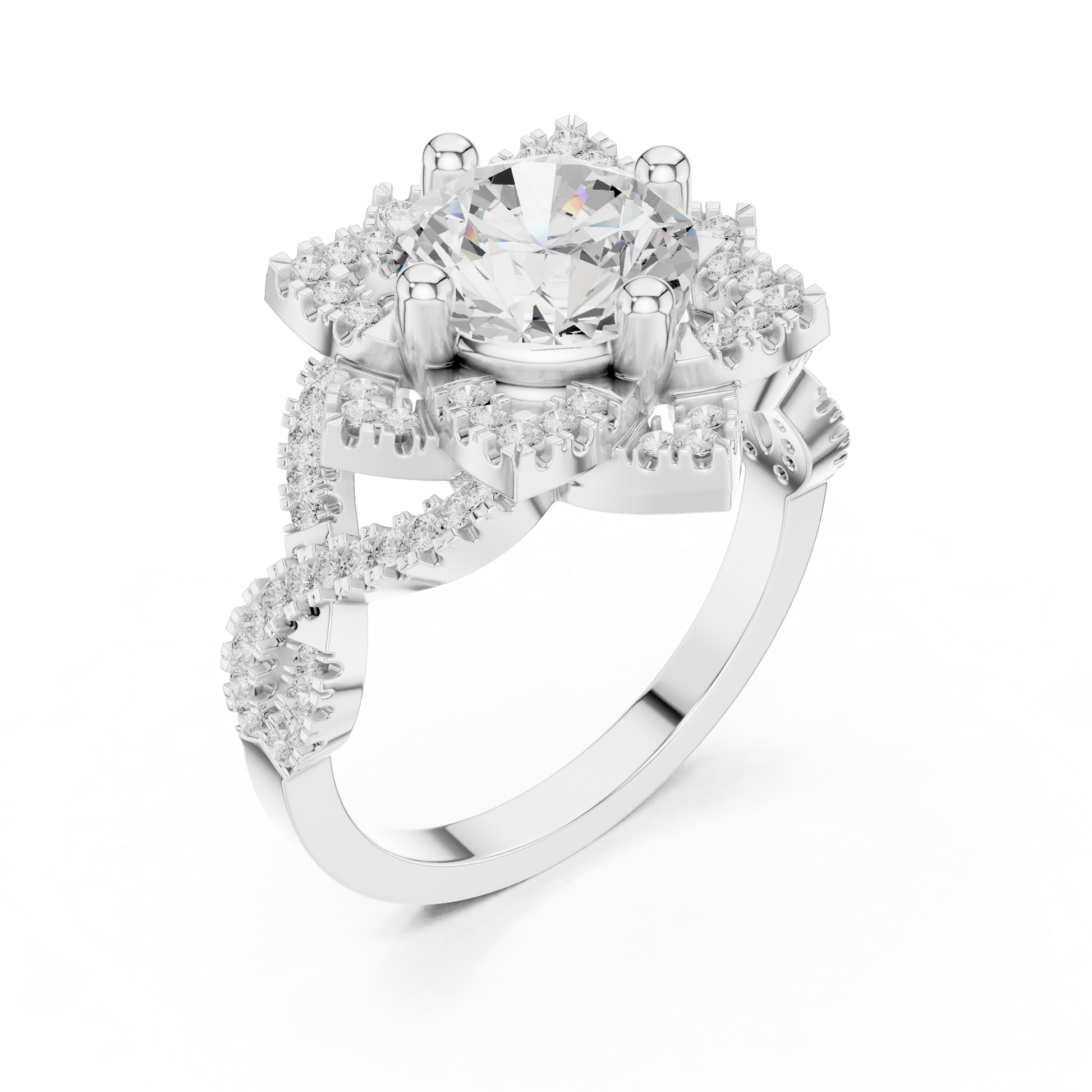 Round Halo Lab Grown Diamond Ring