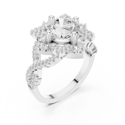 Round Halo Lab Grown Diamond Ring