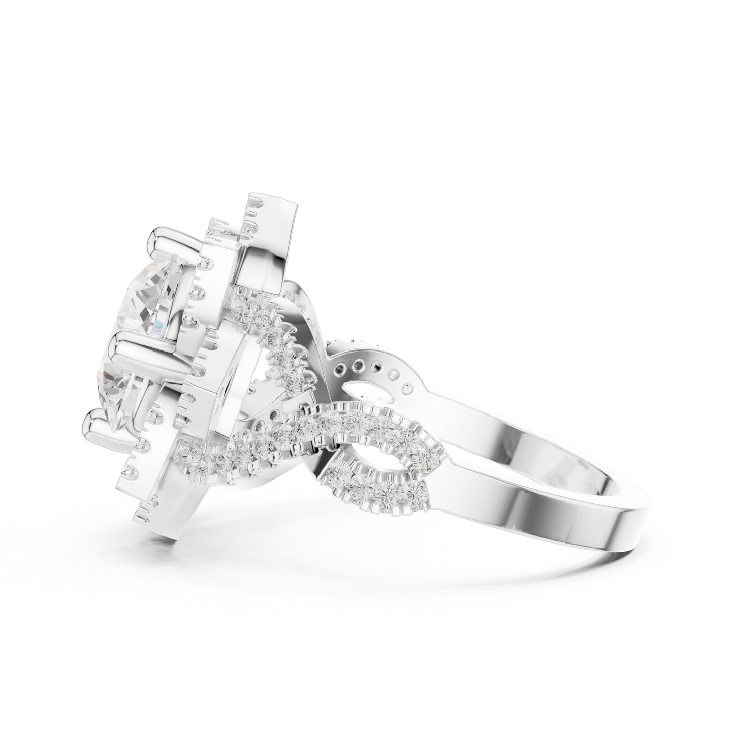 Round Halo Lab Grown Diamond Ring