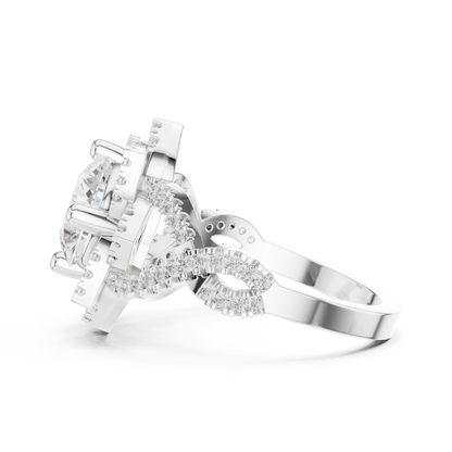 Round Halo Lab Grown Diamond Ring