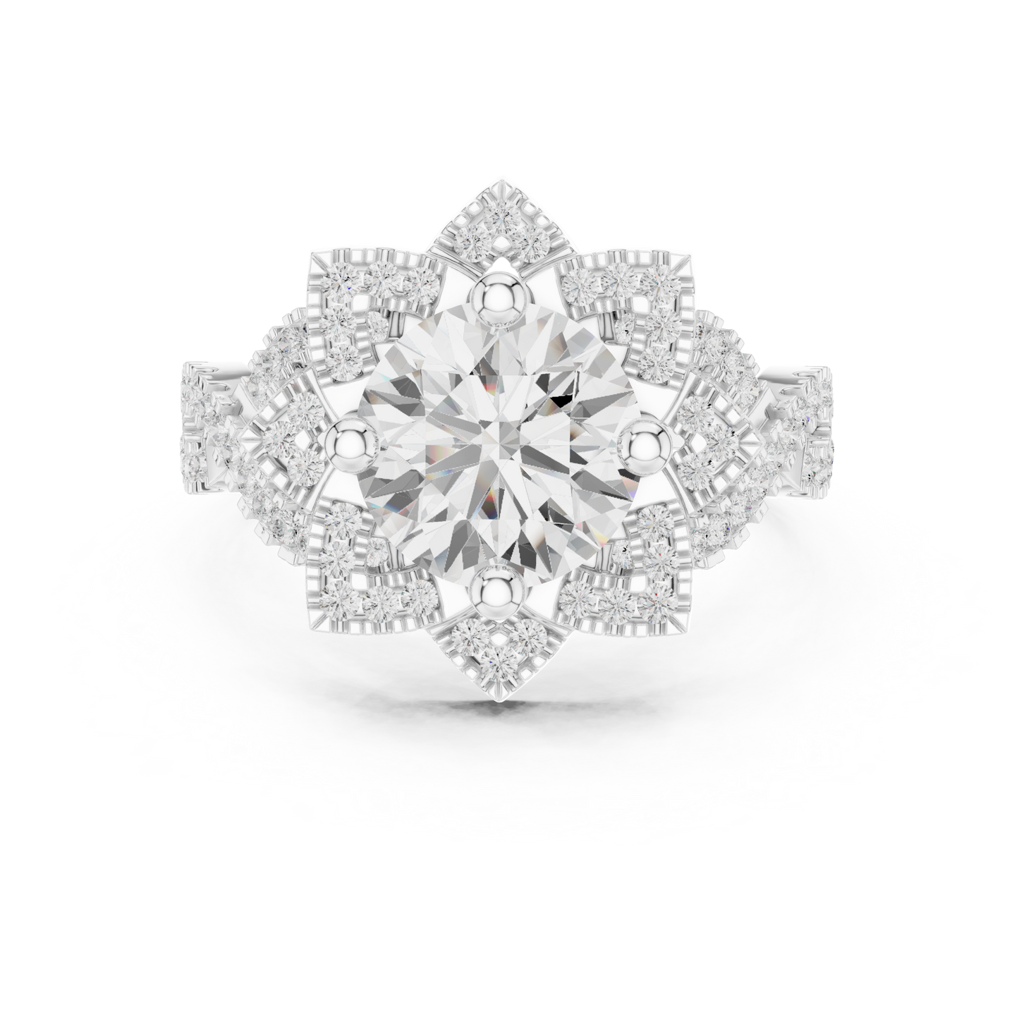 Round Halo Lab Grown Diamond Ring