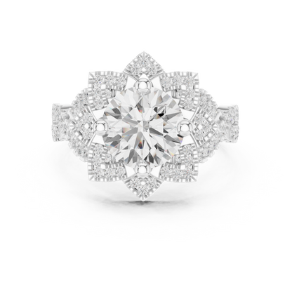 Round Halo Lab Grown Diamond Ring