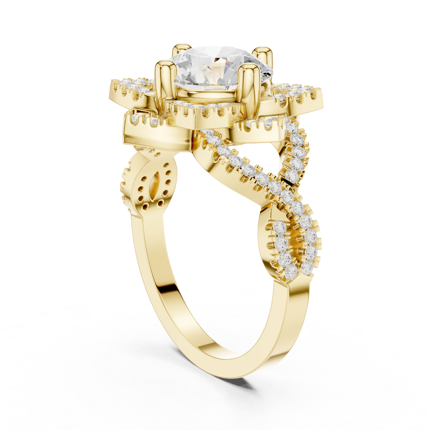 Round Halo Lab Grown Diamond Ring
