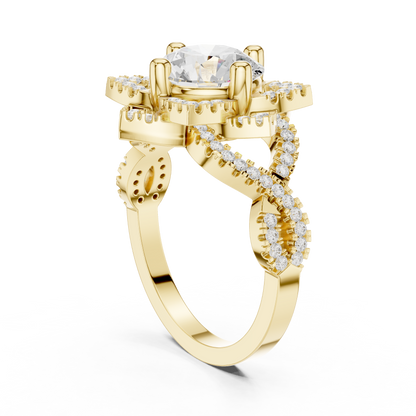 Round Halo Lab Grown Diamond Ring