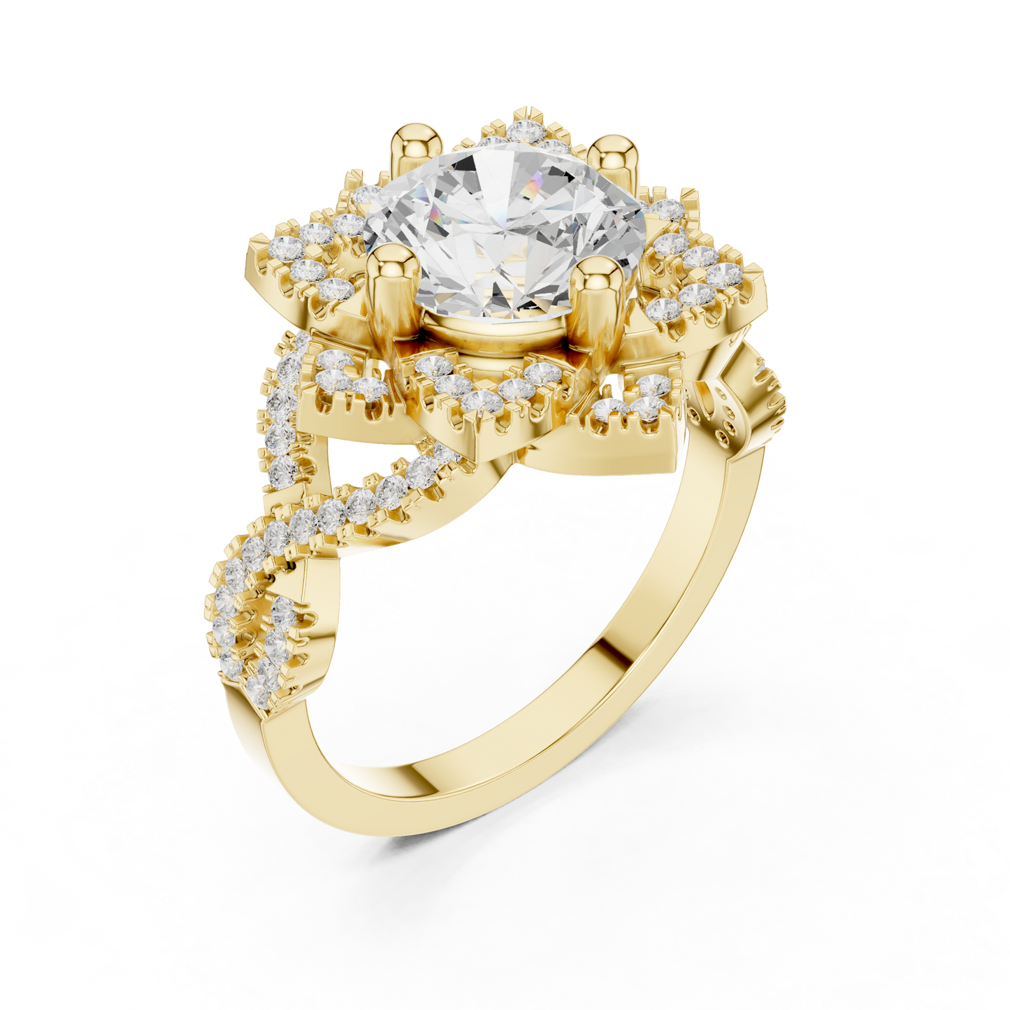 Round Halo Lab Grown Diamond Ring