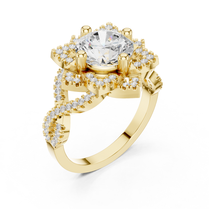Round Halo Lab Grown Diamond Ring