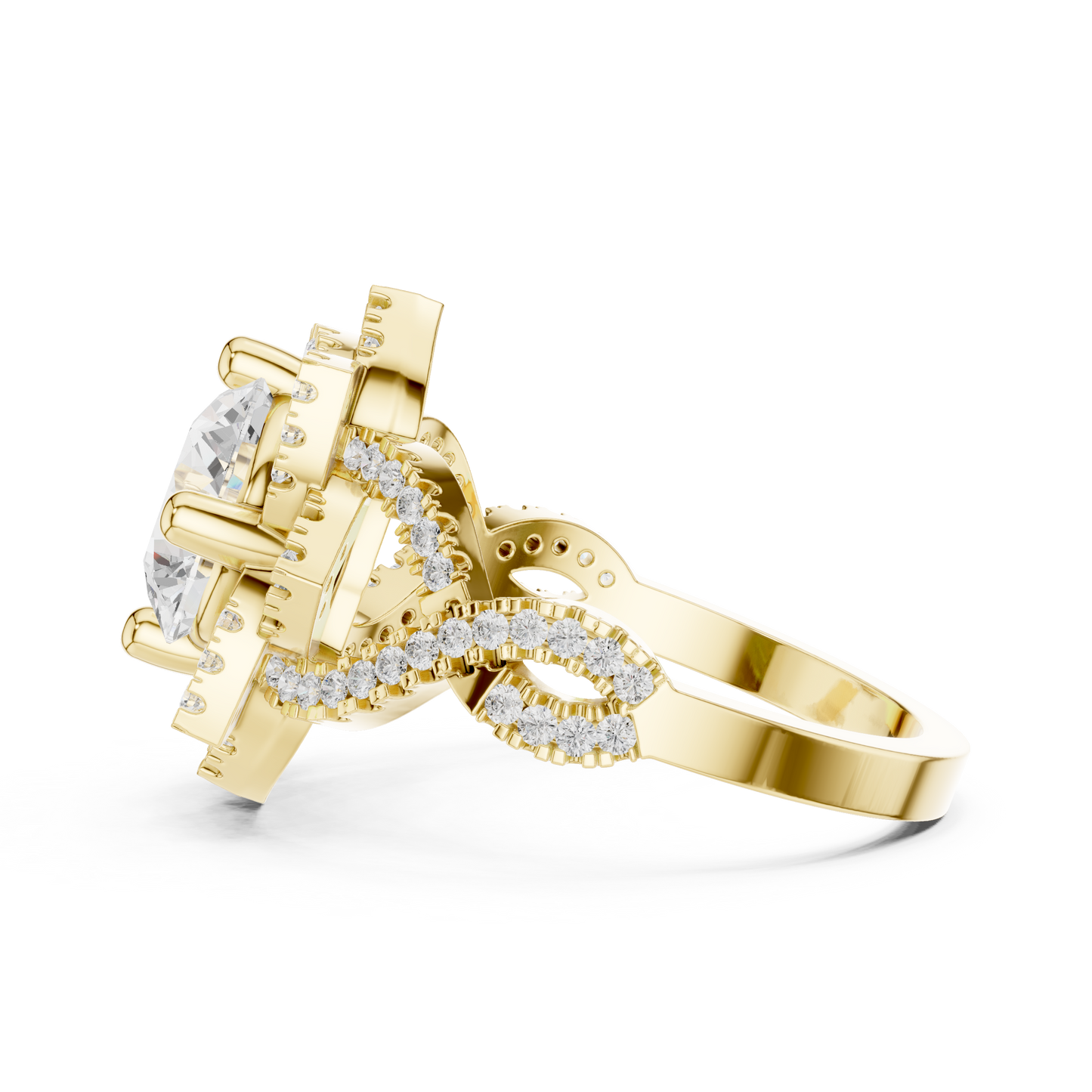 Round Halo Lab Grown Diamond Ring