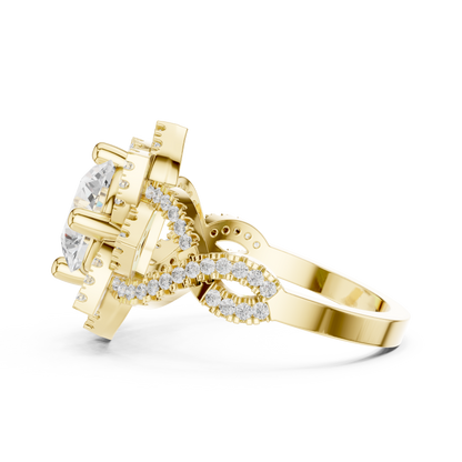 Round Halo Lab Grown Diamond Ring