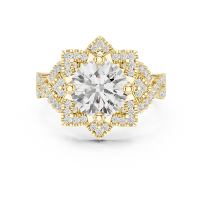 Round Halo Lab Grown Diamond Ring