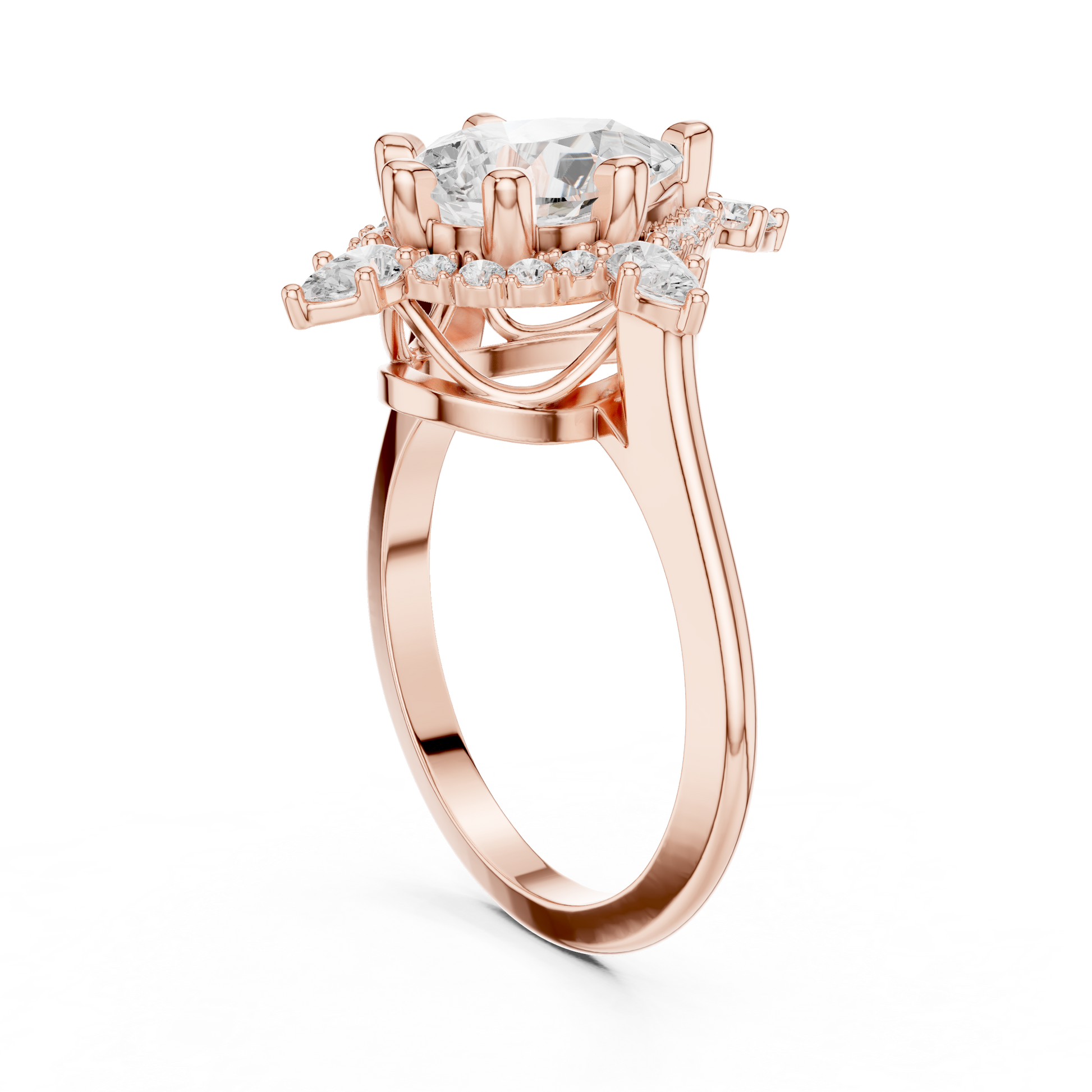 Mixed Shape Lab Grown Diamond Halo Ring