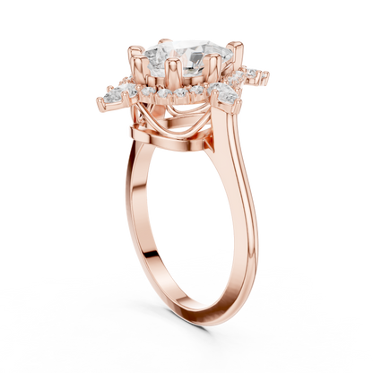 Mixed Shape Lab Grown Diamond Halo Ring
