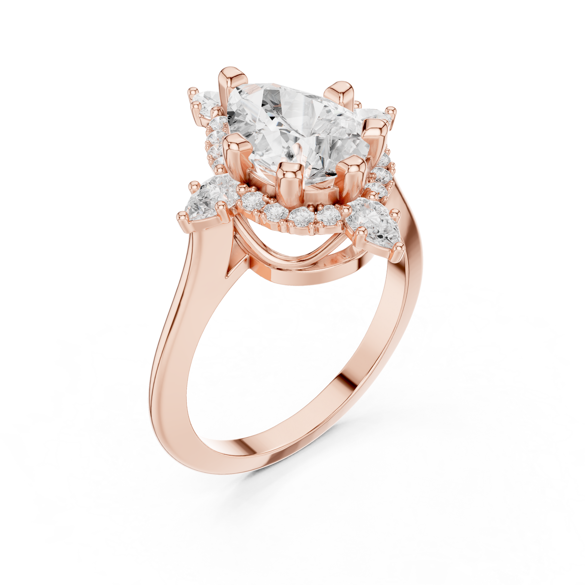 Mixed Shape Lab Grown Diamond Halo Ring