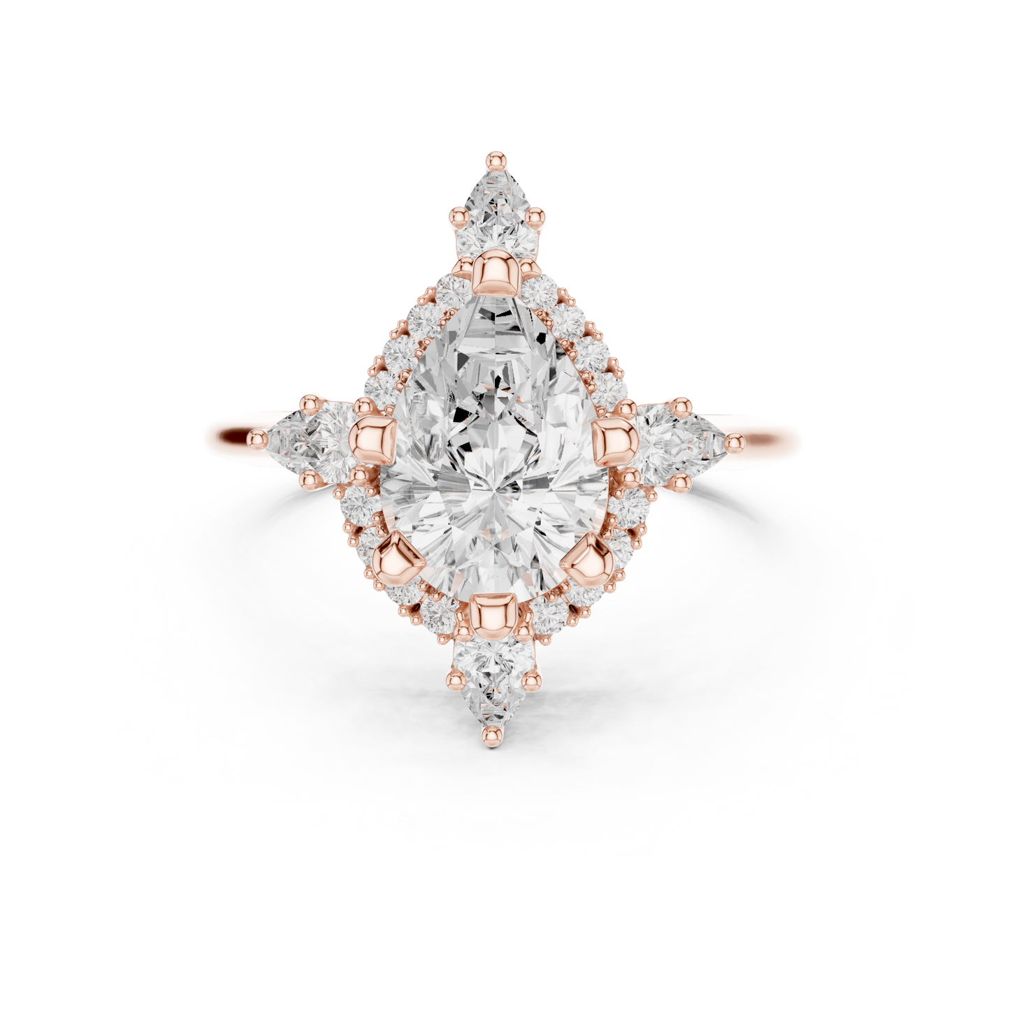 Mixed Shape Lab Grown Diamond Halo Ring