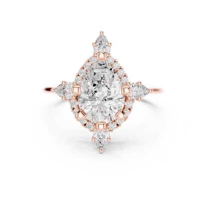 Mixed Shape Lab Grown Diamond Halo Ring