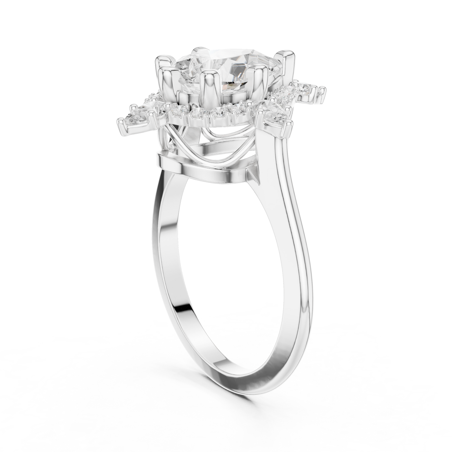 Mixed Shape Lab Grown Diamond Halo Ring