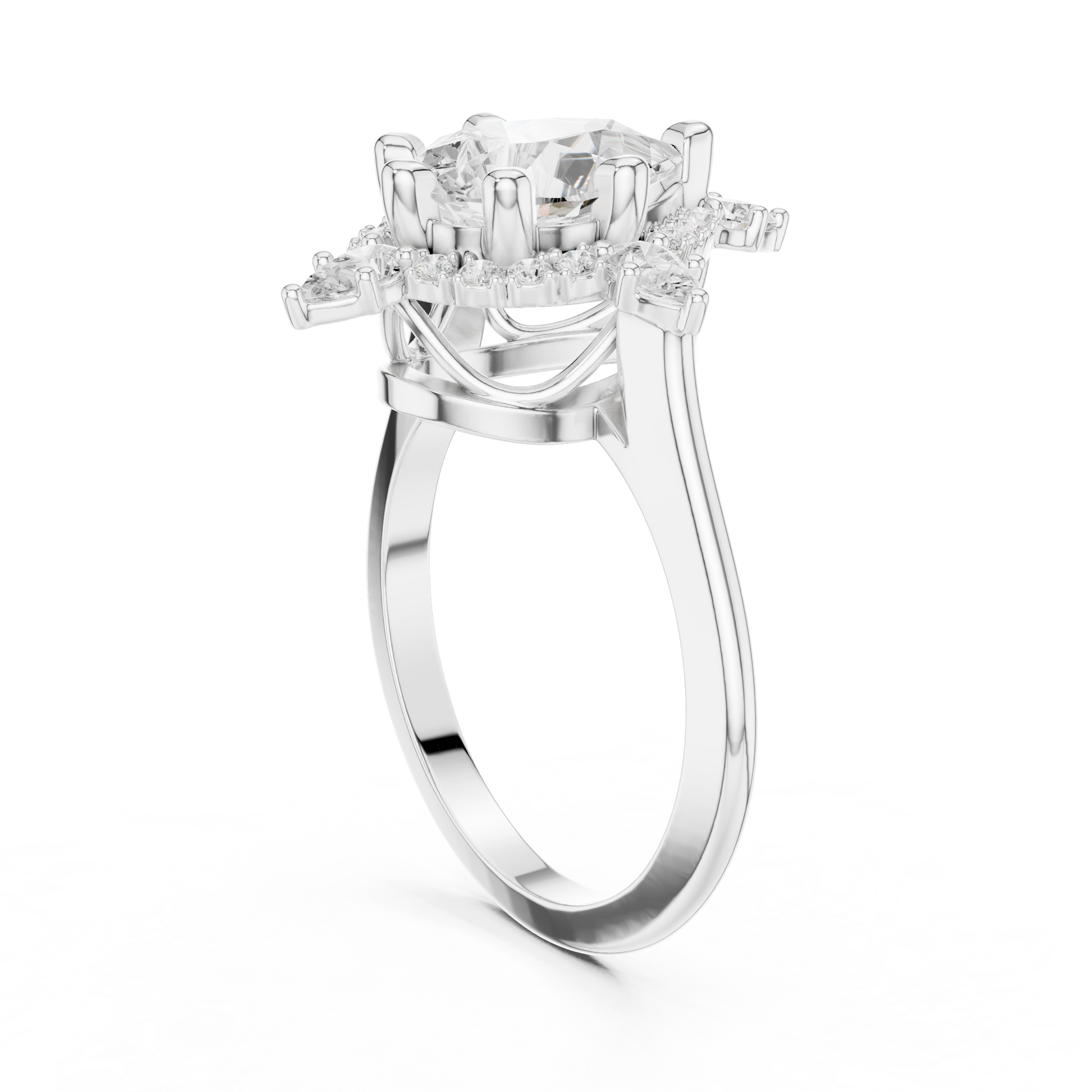 Mixed Shape Lab Grown Diamond Halo Ring