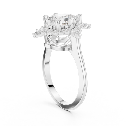 Mixed Shape Lab Grown Diamond Halo Ring