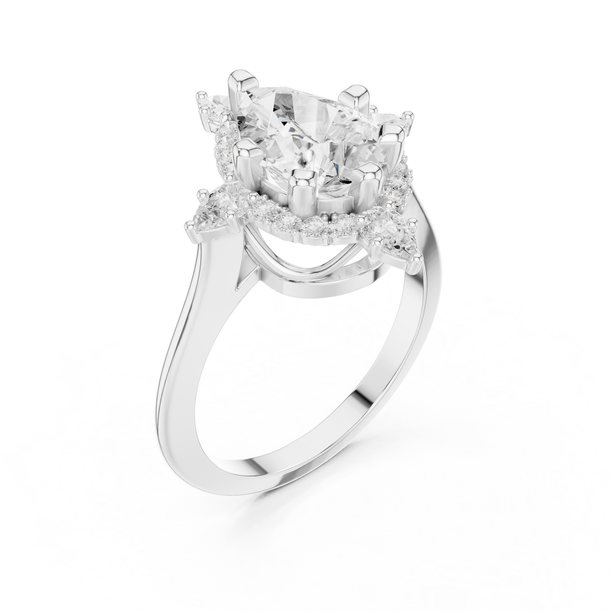 Mixed Shape Lab Grown Diamond Halo Ring