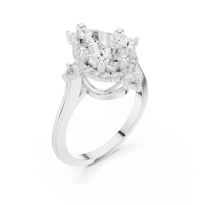 Mixed Shape Lab Grown Diamond Halo Ring