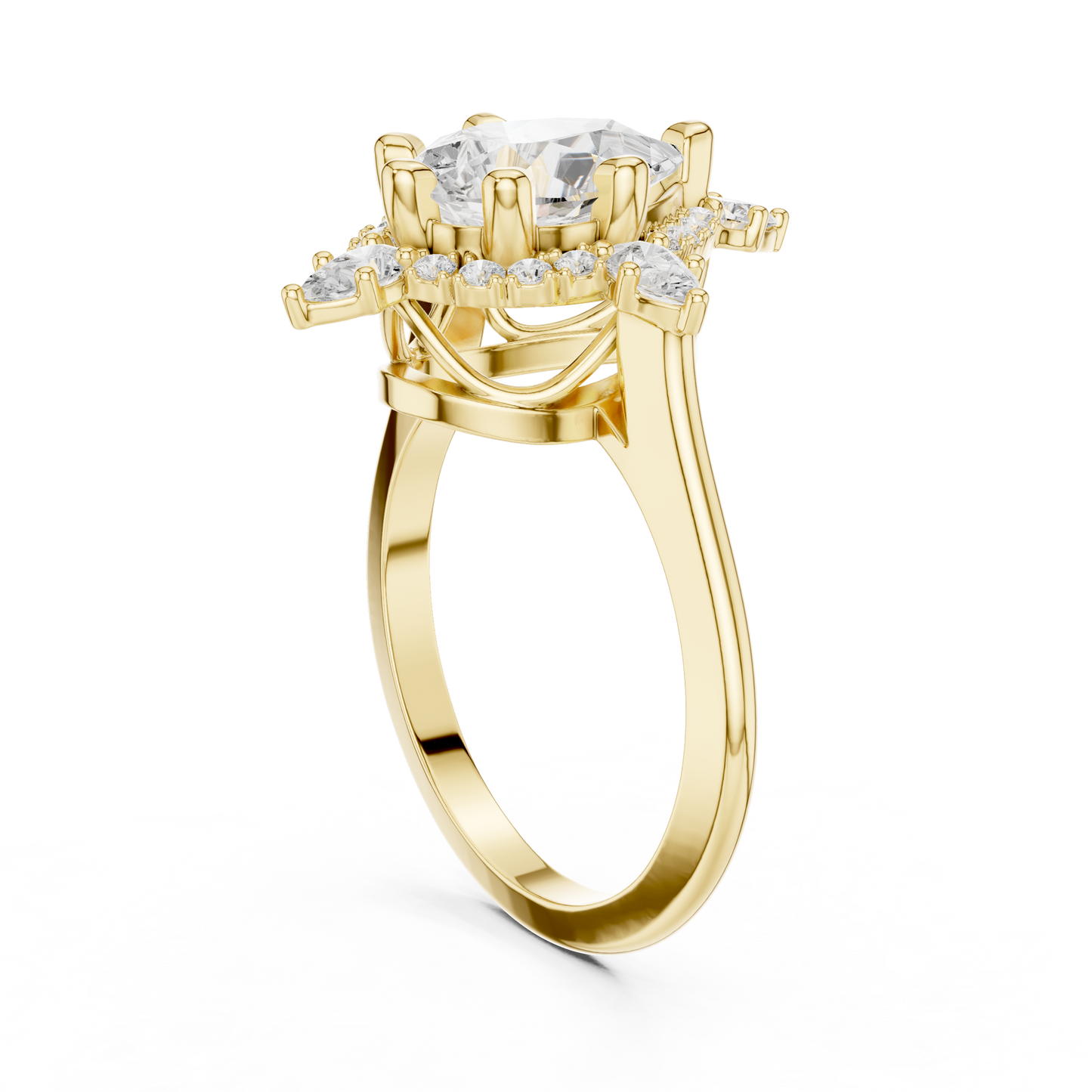 Mixed Shape Lab Grown Diamond Halo Ring