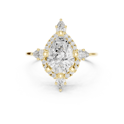 Mixed Shape Lab Grown Diamond Halo Ring