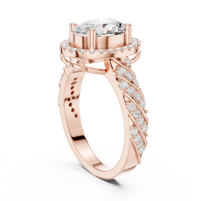 Round Pave Lab Grown Diamond Ring