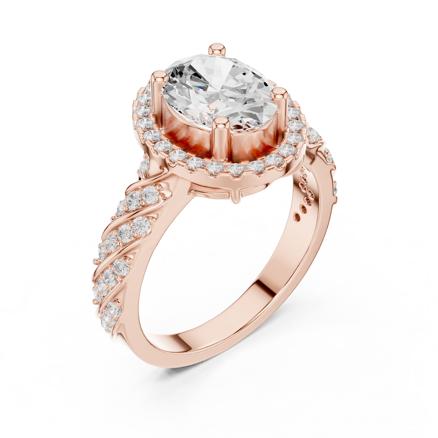 Round Pave Lab Grown Diamond Ring