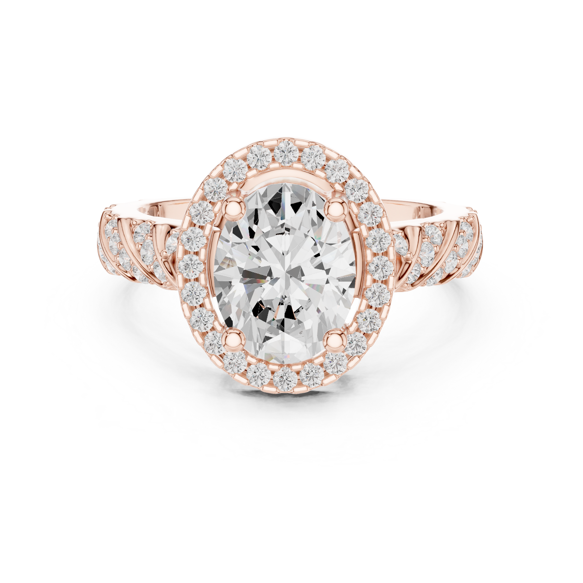 Round Pave Lab Grown Diamond Ring