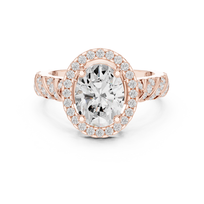 Round Pave Lab Grown Diamond Ring