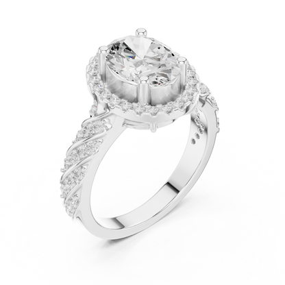 Round Pave Lab Grown Diamond Ring